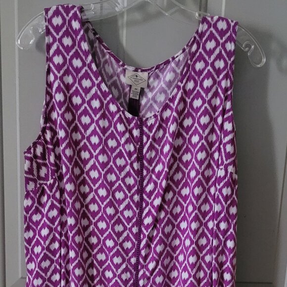 St. John's Bay Purple & White Design Sleeveless Pullover Top Size 2X - Picture 1 of 5